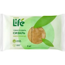 Губки для посуды ЛЕНТА LIFE, профиль, сизаль, 9х6х4,3см, 2шт в магазинах Лента
