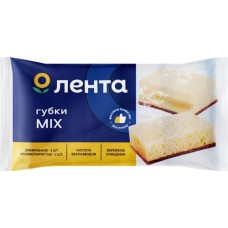 Губки для посуды ЛЕНТА Mix профиль крупнопористые 9х6х4см, 4шт в магазинах Лента