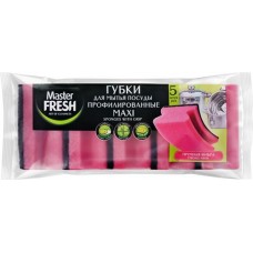 Губки для мытья посуды MASTER FRESH MAXI профилированные, 5шт в магазинах Лента