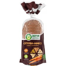Хлебец подовый ЭНЕРГИЯ ЗДОРОВЬЯ Отруби-Микс с морковью, в нарезке, 330г в магазинах Лента