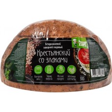 Хлеб бездрожжевой заварной РИЖСКИЙ ХЛЕБ Крестьянский подовый со злаками, 300г в магазинах Лента