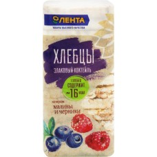 Хлебцы ЛЕНТА Злаковый коктейль со вкусом малины с черникой, 60г в магазинах Лента