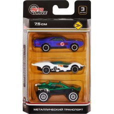 Набор машинок AUTODRIVE металлические, в ассортименте, Арт. JB0404617-29, 3шт в магазинах Лента
