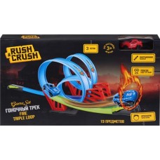 Набор игровой RUSH&CRUSH Трек Fire с инерционной машинкой, 3 петли, 19 предметов, Арт. 894110005 в магазинах Лента