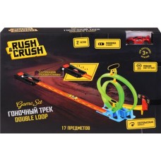 Набор игровой RUSH&CRUSH Трек с машинкой, 2 петли, 17 предметов, Арт. 921020345 в магазинах Лента