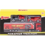 Набор игровой BIGGA Пожарный транспорт, 3 предмета, Арт. BT960578