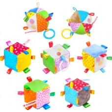 Игрушка МЯКИШИ Кубик/Мячик с петельками, развивающая, в ассортименте в магазинах Лента