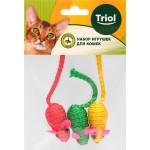 Игрушка для кошек TRIOL Мышки цветные 50мм, 3шт
