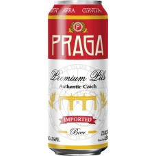 Пиво светлое PRAGA Premium Pils фильтрованное пастеризованное, 4,7%, ж/б, 0.5л в магазинах Лента