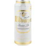 Пиво светлое BITBURGER фильтрованное непастеризованное, 4,8%, ж/б, 0.5л