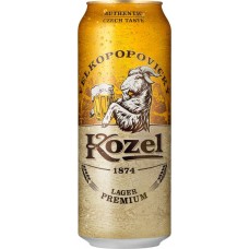 Пиво светлое VELKOPOPOVICKY KOZEL Premium lager фильтрованное пастеризованное, 4,6%, ж/б, 0.5л в магазинах Лента