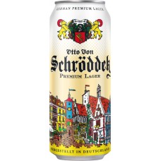 Пиво светлое OTTO VON SCHRODDER Premium lager фильтрованное пастеризованное, 4,9%, ж/б, 0.5л в магазинах Лента