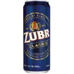 Пиво светлое ZUBR Classic фильтрованное пастеризованное, 4,1%, ж/б, 0.5л