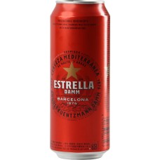 Пиво светлое ESTRELLA Damm фильтрованное пастеризованное, 4,6%, ж/б, 0.5л в магазинах Лента