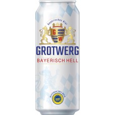 Пиво светлое GROTWERG Bayerisch Hell фильтрованное пастеризованное, 4,7%, ж/б, 0.5л в магазинах Лента