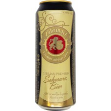 Пиво темное ZAHRINGER Schwarzbier фильтрованное пастеризованное 4,9%, 0.5л в магазинах Лента