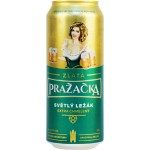 Пиво светлое PRAZACHKA Zlata Светлый Лагер фильтрованное пастеризованное 4,9%, 0.5л