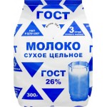 Молоко сухое цельное 26% без змж, ГОСТ, 300г