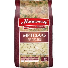 Миндаль кондитерский НАЦИОНАЛЬ лепестки, 80г в магазинах Лента