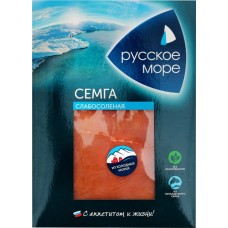 Семга слабосоленая РУССКОЕ МОРЕ филе-ломтики, 120г в магазинах Лента