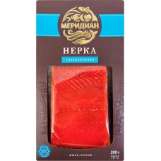 Нерка слабосоленая МЕРИДИАН филе-кусок, 200г в магазинах Лента