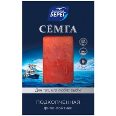 Семга Лосось Атлантический подкопченная БАЛТИЙСКИЙ БЕРЕГ филе-ломтики, 100г в магазинах Лента