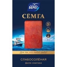 Лосось Атлантический семга слабосоленый БАЛТИЙСКИЙ БЕРЕГ филе-ломтики, 100г в магазинах Лента