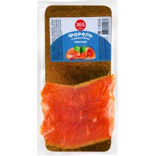 Форель слабосоленая 365 ДНЕЙ филе-ломтики, 80г в магазинах Лента