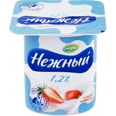 Продукт йогуртный CAMPINA Нежный с соком клубники 1,2%, без змж, 100г в магазинах Лента