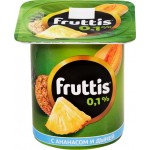Продукт йогуртный FRUTTIS Легкий Ананас, дыня/Лесные ягоды 0,1%, без змж, 110г