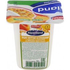 Продукт йогуртный EHRMANN Аlpenland Клубника, персик, маракуйя 0,3%, без змж, 95г в магазинах Лента