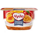Десерт творожный ЧУДО Творожок взбитый Персик, маракуйя двухслойный 4,2%, без змж, 100г Десерт творожный ЧУДО Творожок взбитый Персик, маракуйя двухслойный 4,2%, без змж, 100г
