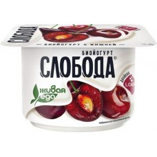 Биойогурт СЛОБОДА с вишней 2,9%, без змж, 125г в магазинах Лента