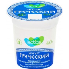 Йогурт LACTICA Греческий Натуральный 4%, без змж, 120г в магазинах Лента