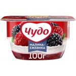 Десерт творожный ЧУДО Творожок взбитый Малина, ежевика двухслойный 4,2%, без змж, 100г Десерт творожный ЧУДО Творожок взбитый Малина, ежевика двухслойный 4,2%, без змж, 100г