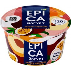 Йогурт EPICA с персиком и маракуйей 4,8%, без змж, 130г в магазинах Лента