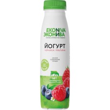 Йогурт питьевой ЭКОНИВА Черника, малина 2,5%, без змж, 300г в магазинах Лента