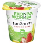 Биойогурт ЭКОНИВА Клубника, банан 2,8%, без змж, 125г