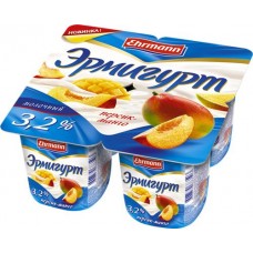 Продукт йогуртный EHRMANN Эрмигурт с персиком и манго 3,2%, без змж, 100г в магазинах Лента