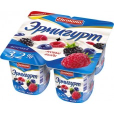 Продукт йогуртный EHRMANN Эрмигурт с лесными ягодами 3,2%, без змж, 100г в магазинах Лента