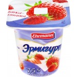Продукт йогуртный EHRMANN Эрмигурт Экстра Сливочный с клубникой и земляникой 7,5%, без змж, 100г