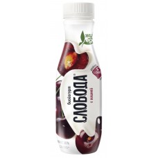 Биойогурт питьевой СЛОБОДА Вишня обогащенный лактобактериями L.casei 2%, без змж, 260г в магазинах Лента