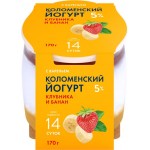 Йогурт КОЛОМЕНСКИЙ Клубника и банан 5%, без змж, 170г