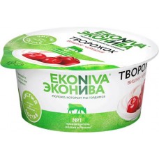 Продукт творожный ЭКОНИВА Вишня, черешня 5%, без змж, 125г в магазинах Лента