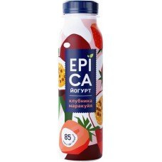 Йогурт питьевой EPICA с клубникой и маракуйей 2,5%, без змж, 260г в магазинах Лента