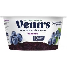 Йогурт VENN'S Греческий с черникой 0,1%, без змж, 130г в магазинах Лента
