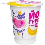 Йогурт ТЕЛУШКА Банан 1%, без змж, 300г Йогурт ТЕЛУШКА Банан 1%, без змж, 300г
