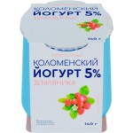Йогурт термостатный КОЛОМЕНСКИЙ Земляника 5%, без змж, 140г Йогурт термостатный КОЛОМЕНСКИЙ Земляника 5%, без змж, 140г