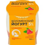 Йогурт термостатный КОЛОМЕНСКИЙ Клубника с коллагеном 5%, без змж, 160г
