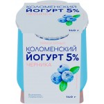 Йогурт термостатный КОЛОМЕНСКИЙ Черника 5%, без змж, 140г